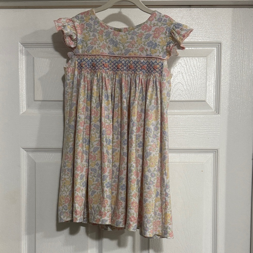 Charming Floral Kids Dress with Ruffled Sleeves. Shrimp and Grits Kids.